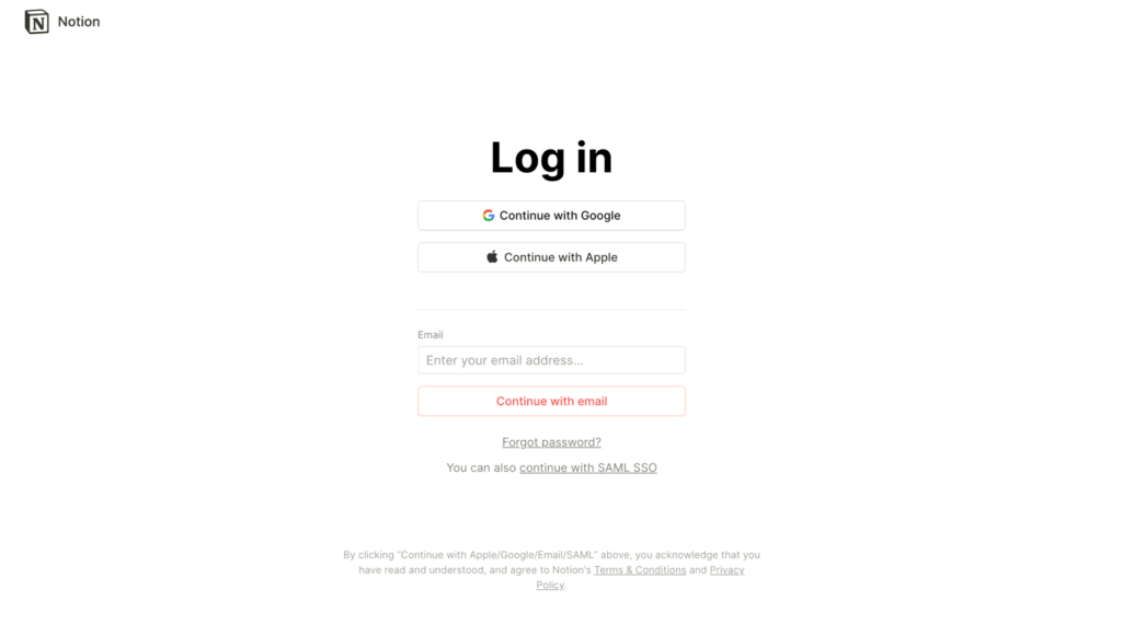 Notion регистрация